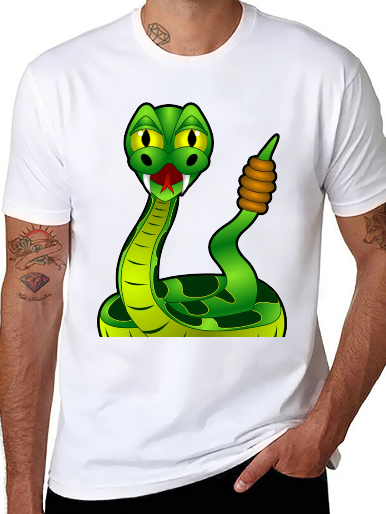 Cartoon Snake Graphic T-Shirt