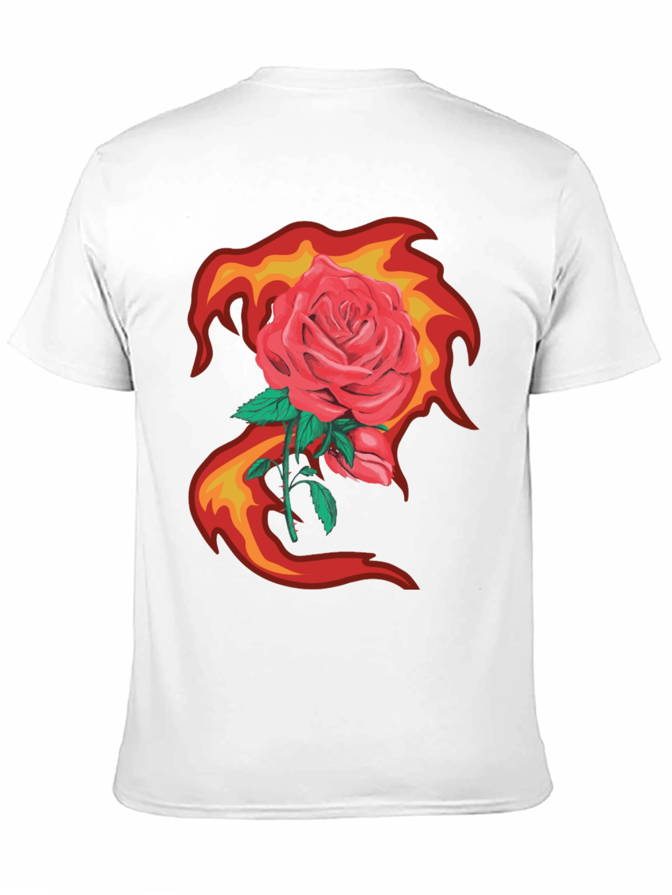 Rose in Flames Graphic Tee - Bold Streetwear