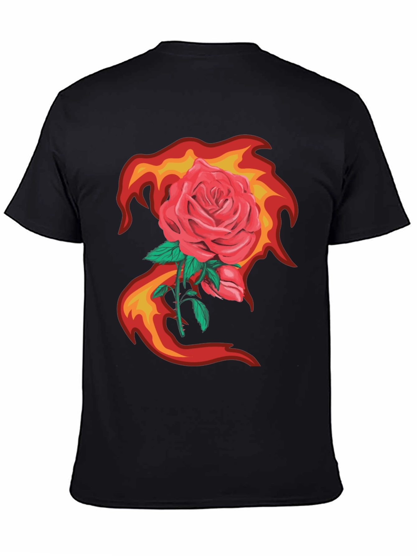 Rose in Flames Graphic Tee - Bold Streetwear