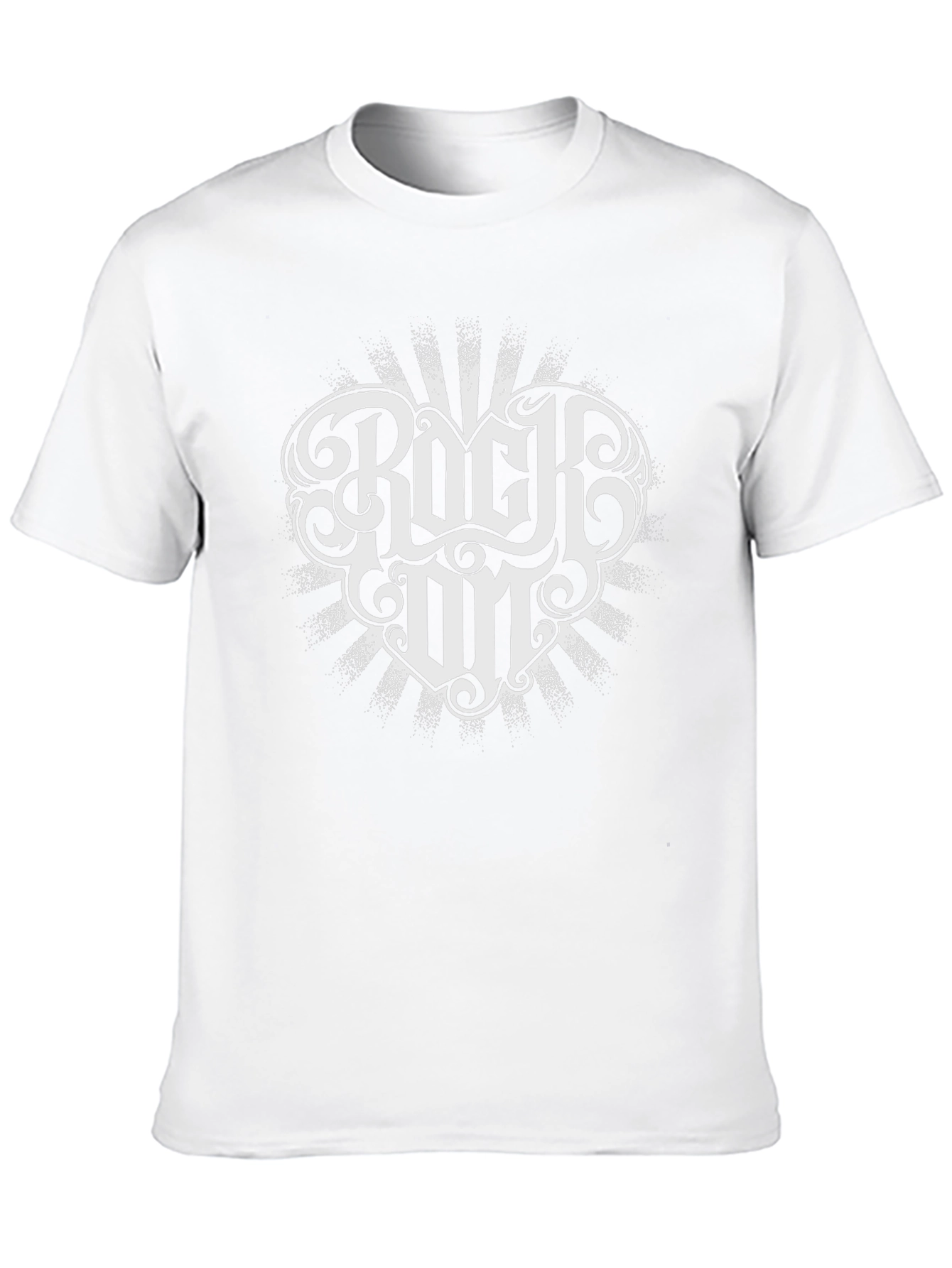 Rock On Black T-Shirt with White Graphic