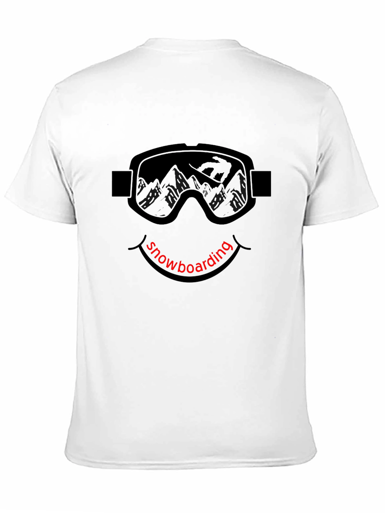 Snowboarding Goggles Graphic Black T-Shirt