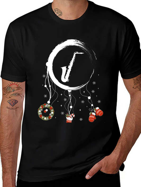Festive Saxophone Christmas T-Shirt