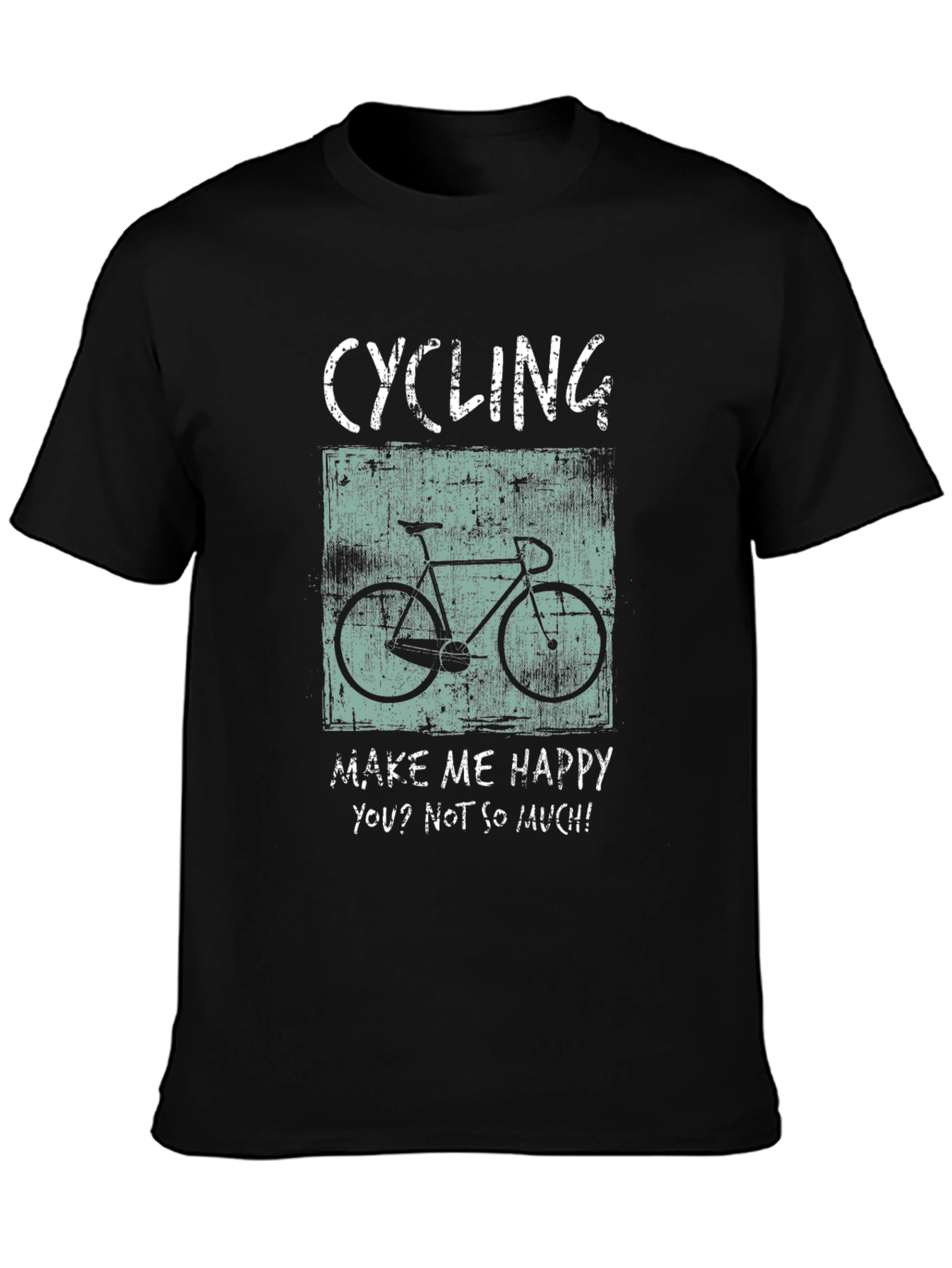 Cycling Makes Me Happy T-Shirt - Black