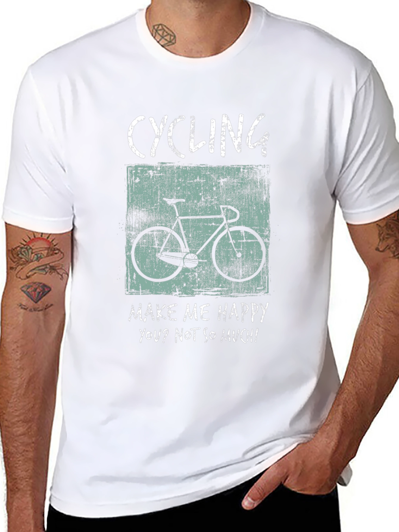 Cycling Makes Me Happy T-Shirt - Black
