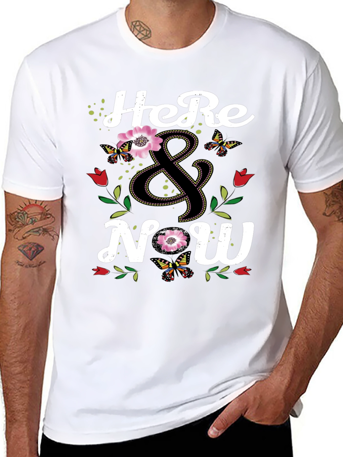 Here & Now Floral Butterfly Graphic Tee