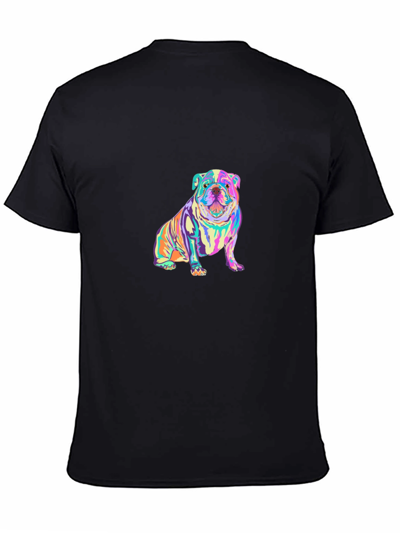 Colorful Bulldog Graphic T-Shirt