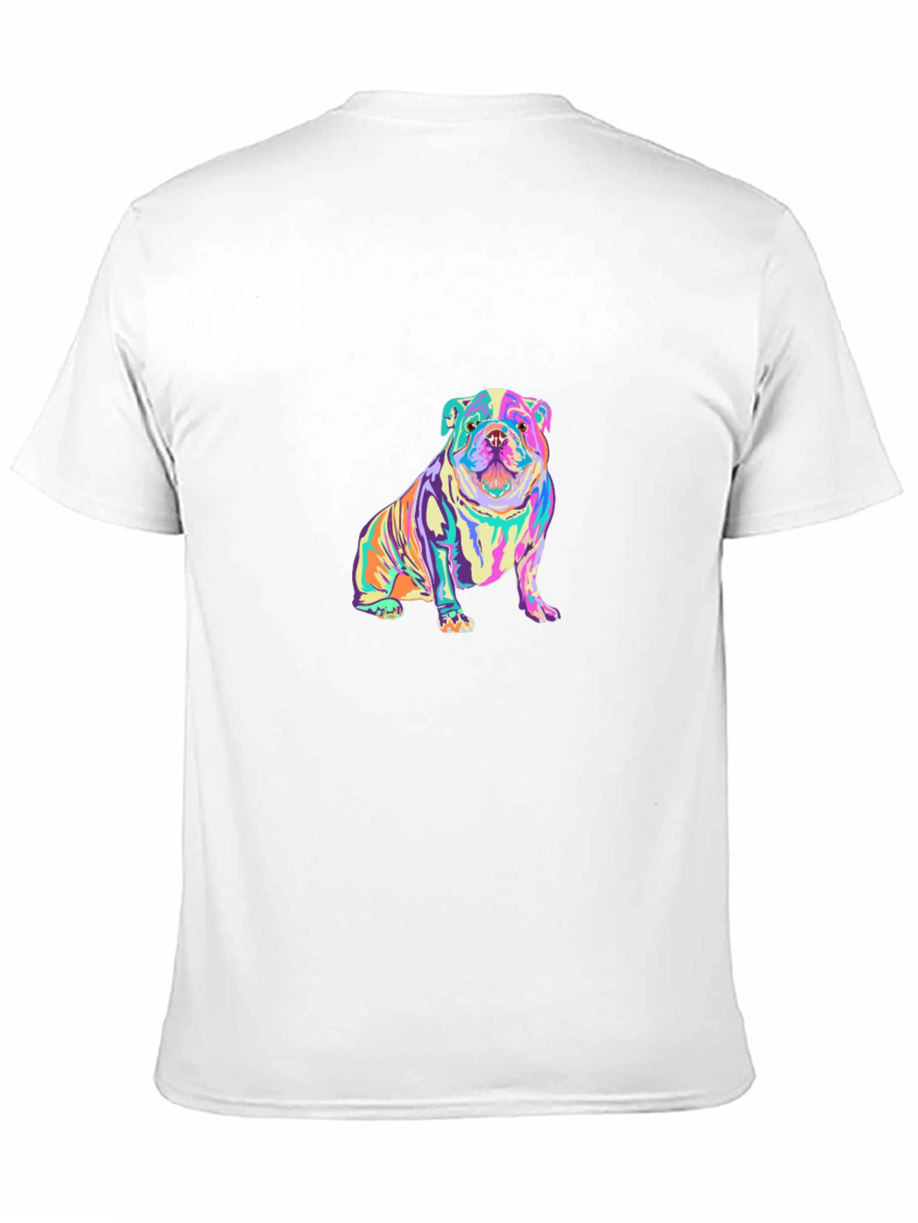 Colorful Bulldog Graphic T-Shirt