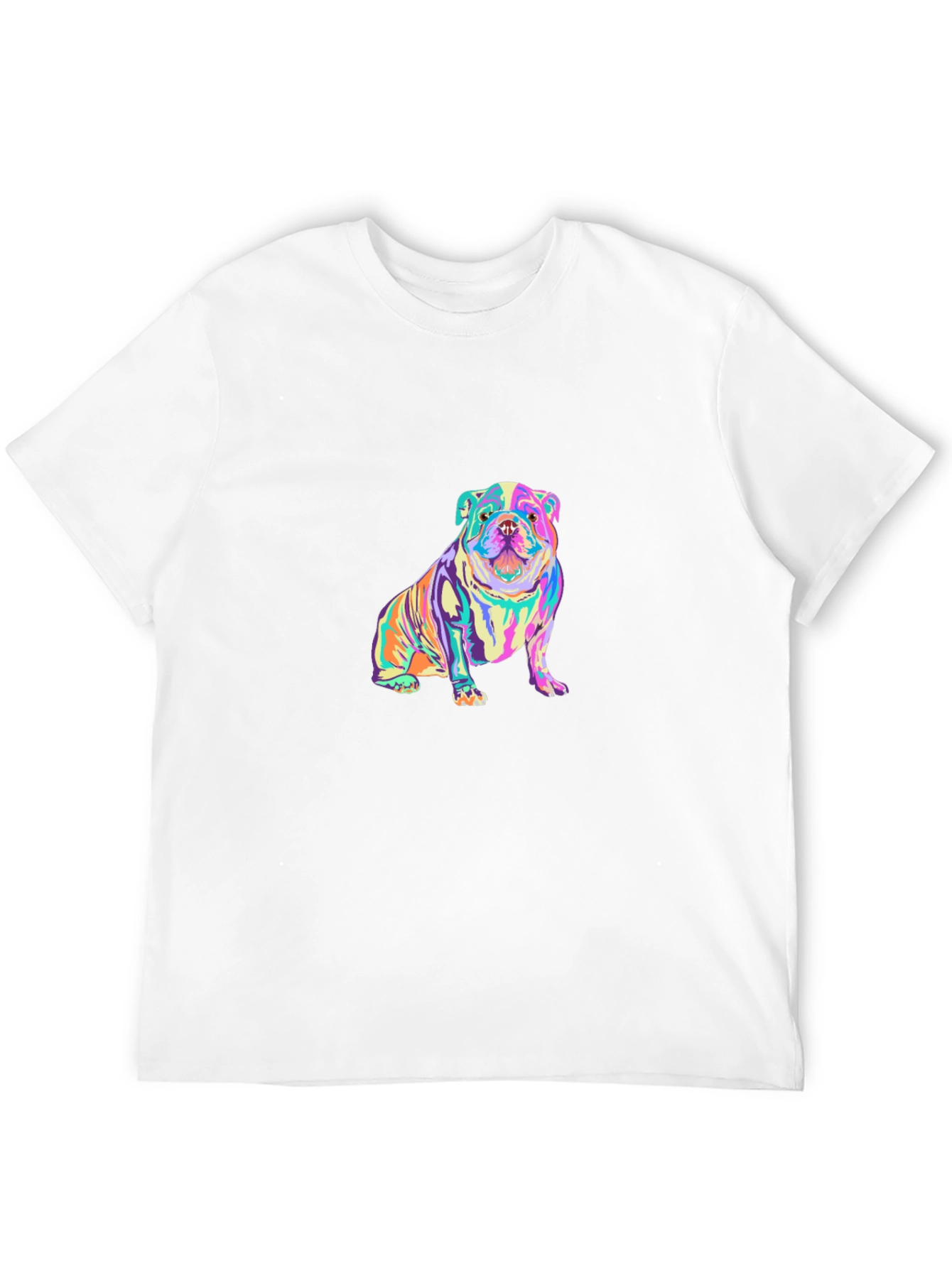 Colorful Bulldog Graphic T-Shirt