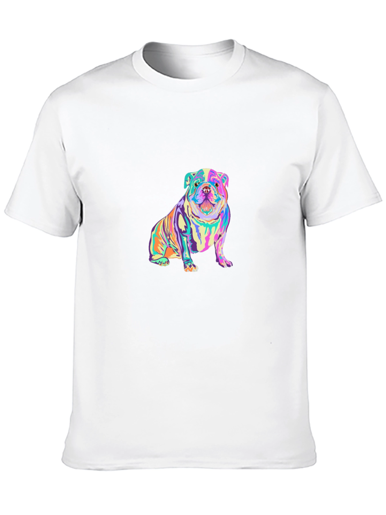 Colorful Bulldog Graphic T-Shirt