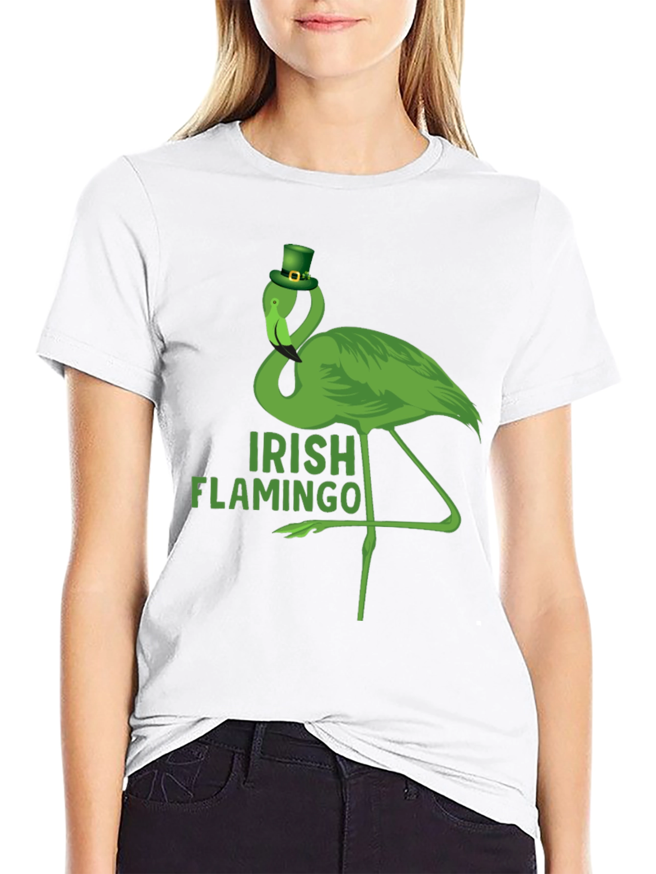 Irish Flamingo St. Patricks Day Graphic T-Shirt