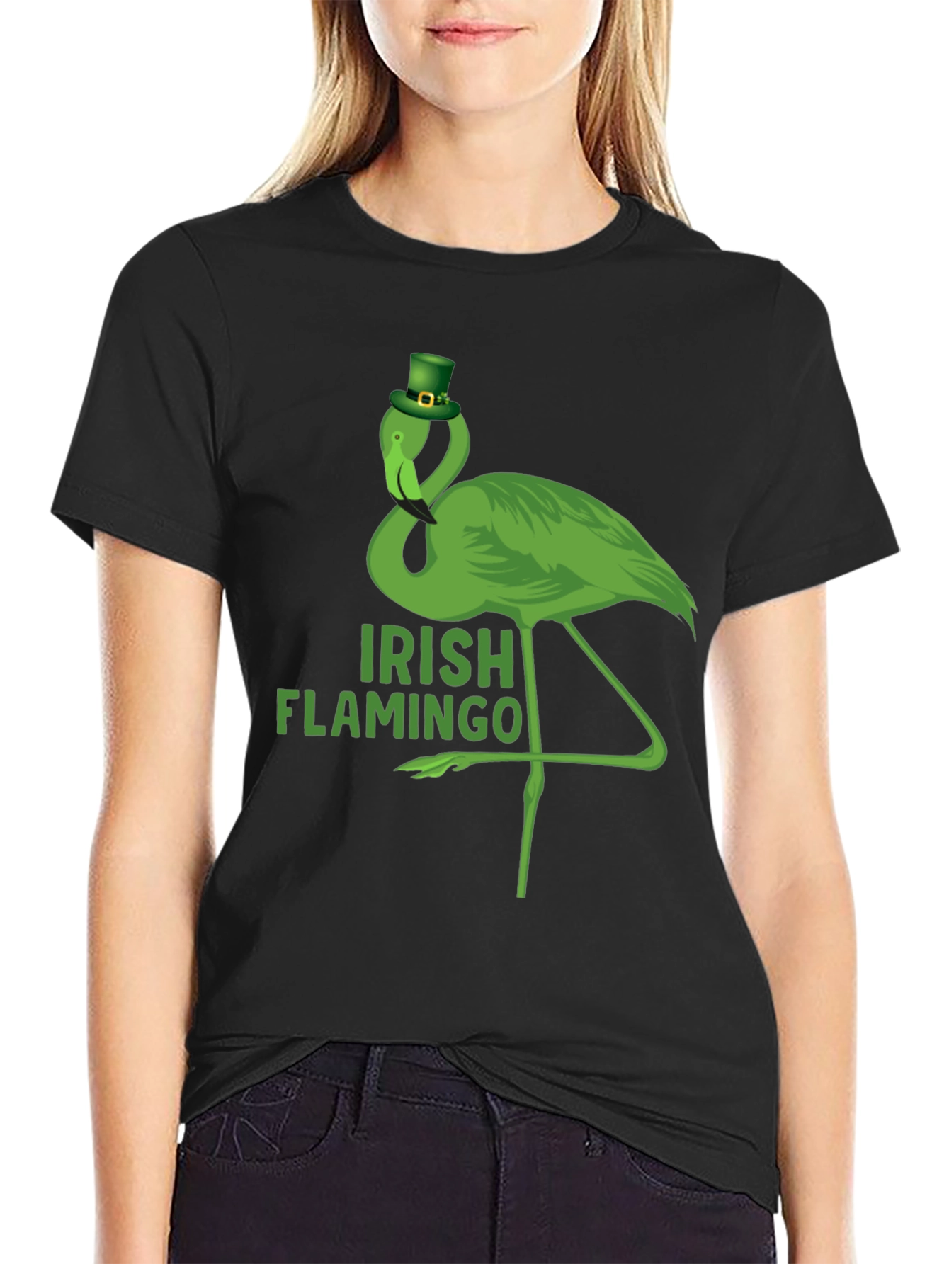 Irish Flamingo St. Patricks Day Graphic T-Shirt