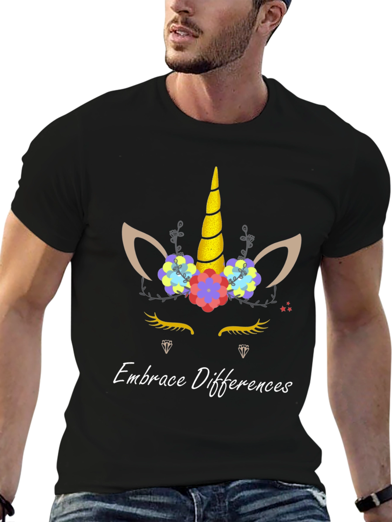 Embrace Differences Unicorn Graphic Tee