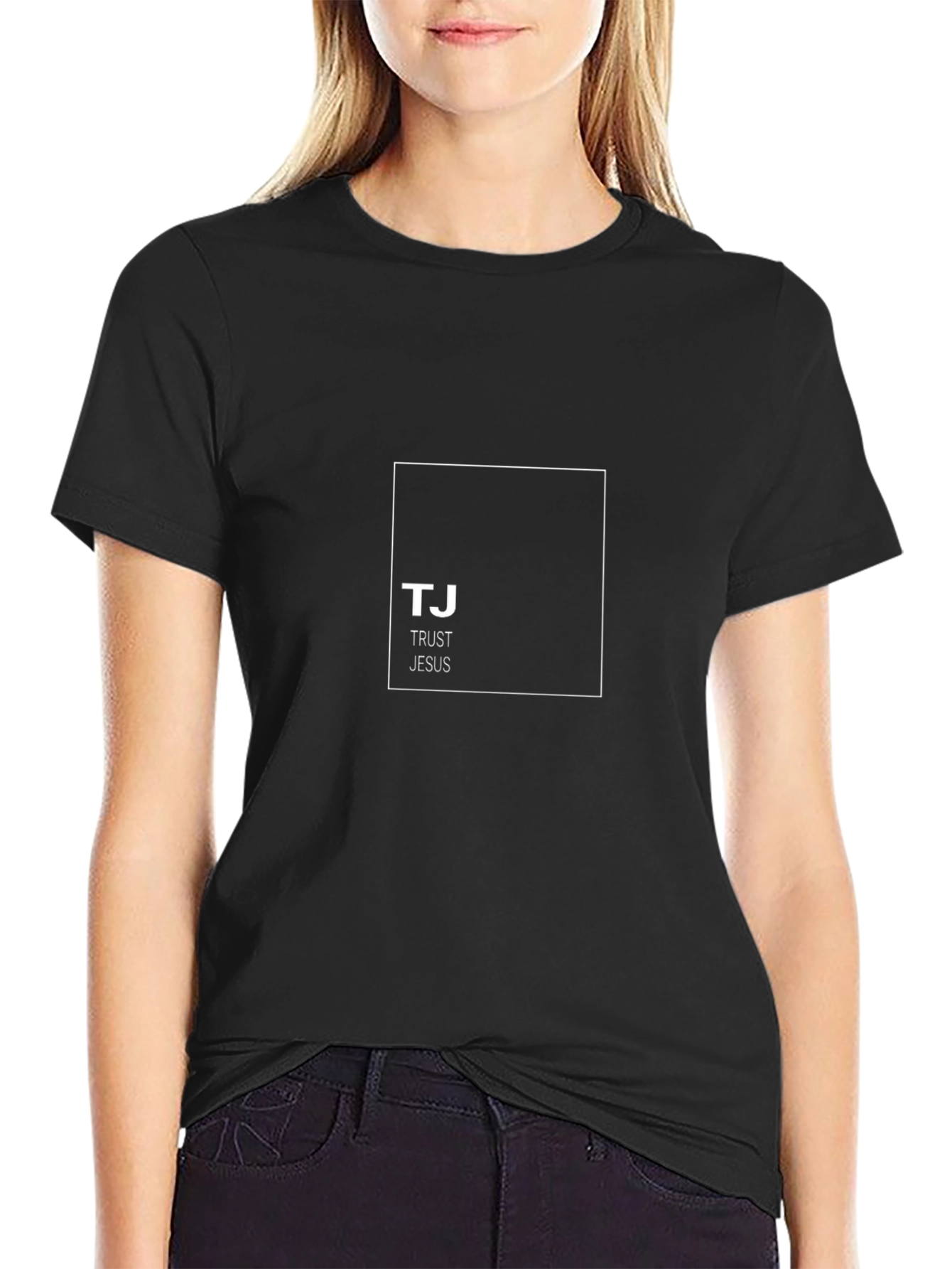 Trust Jesus Black Graphic Tee