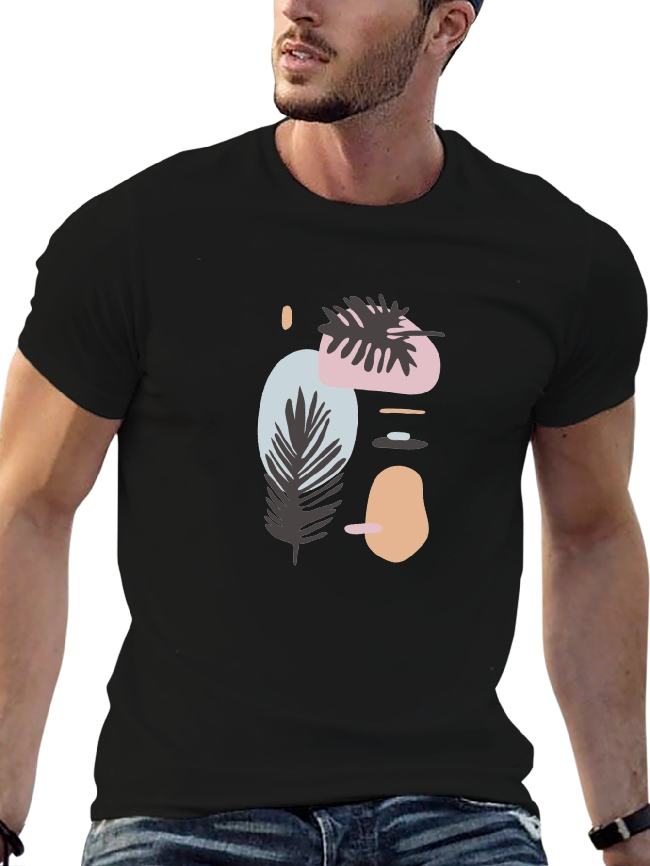 Abstract Art Graphic Print Crew Neck T-Shirt