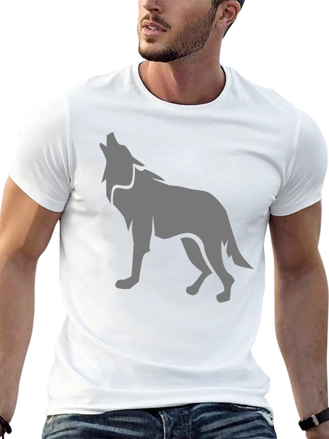 Black Wolf Graphic Tee - Mens Casual Shirt