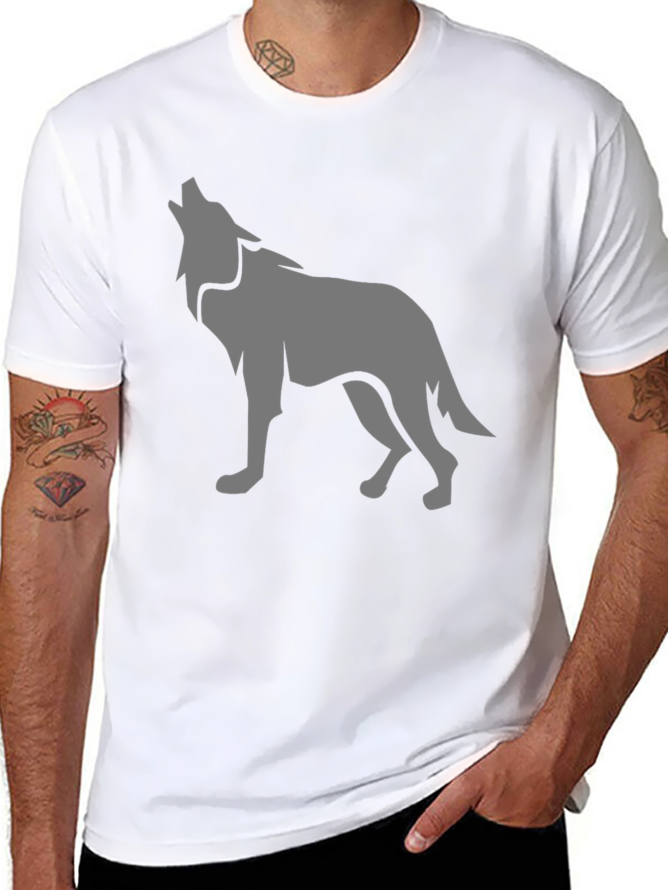 Black Wolf Graphic Tee - Mens Casual Shirt