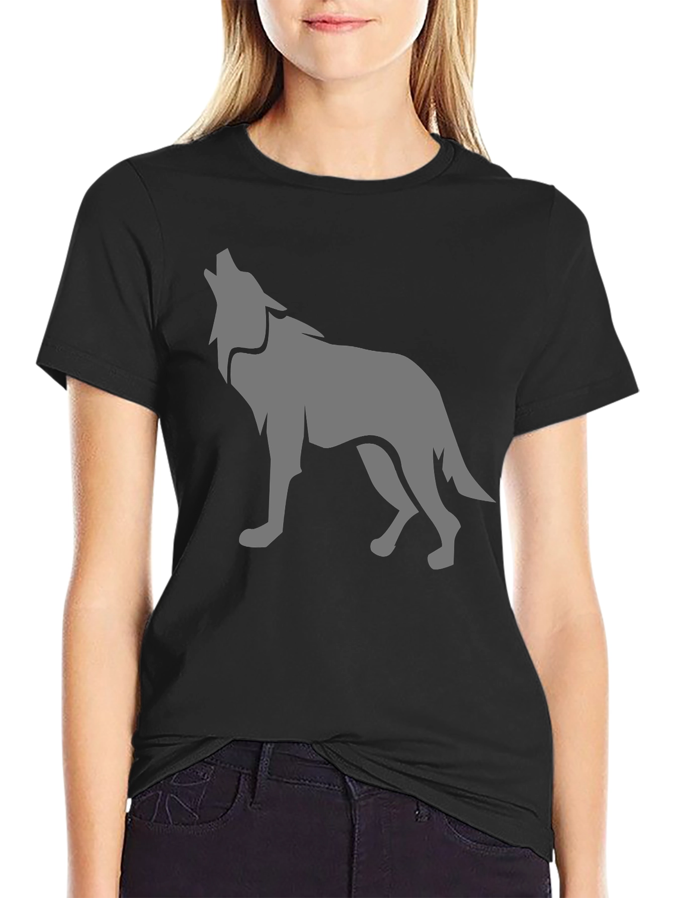 Black Wolf Graphic Tee - Mens Casual Shirt