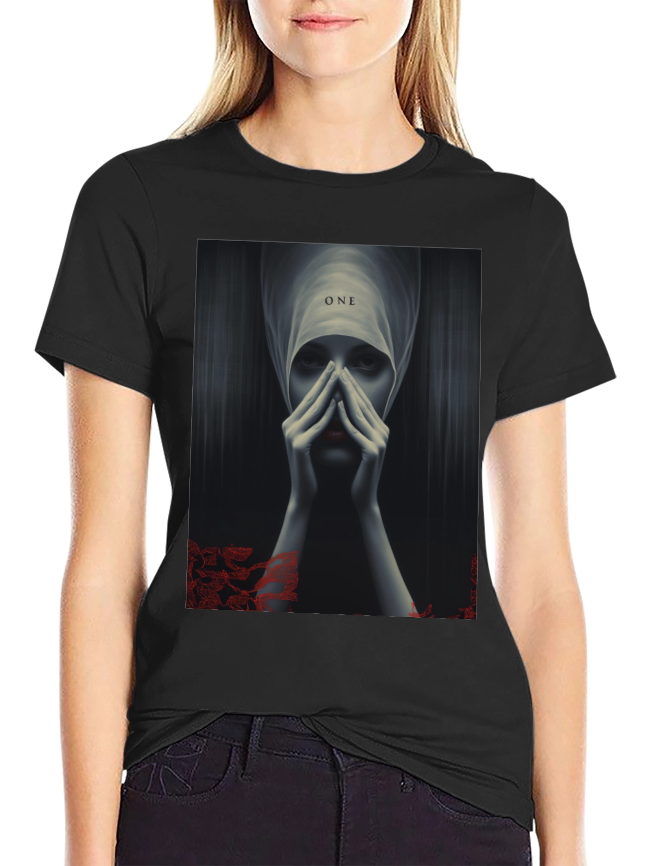 Mystic Woman Graphic Print Black T-Shirt