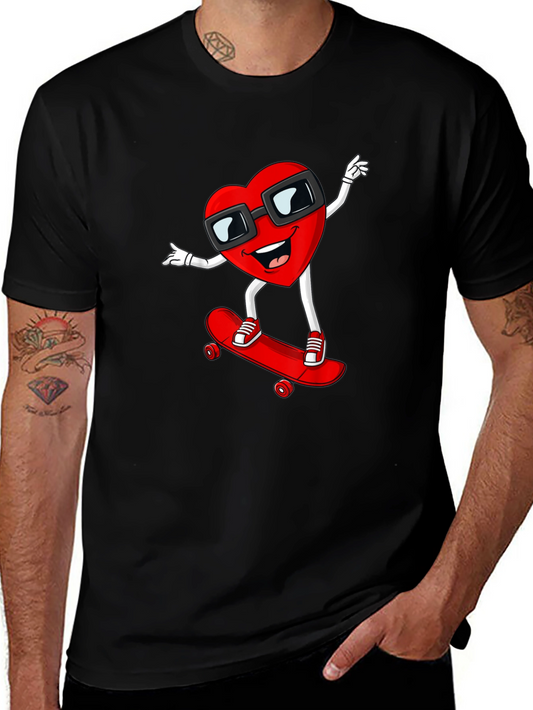 Heart Skateboarder Graphic T-Shirt