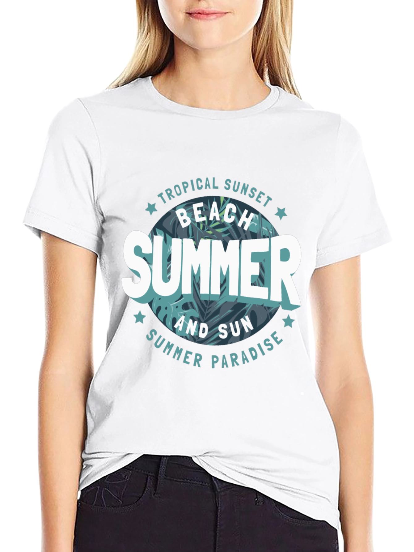 Tropical Summer Graphic Tee - Beach Vibes