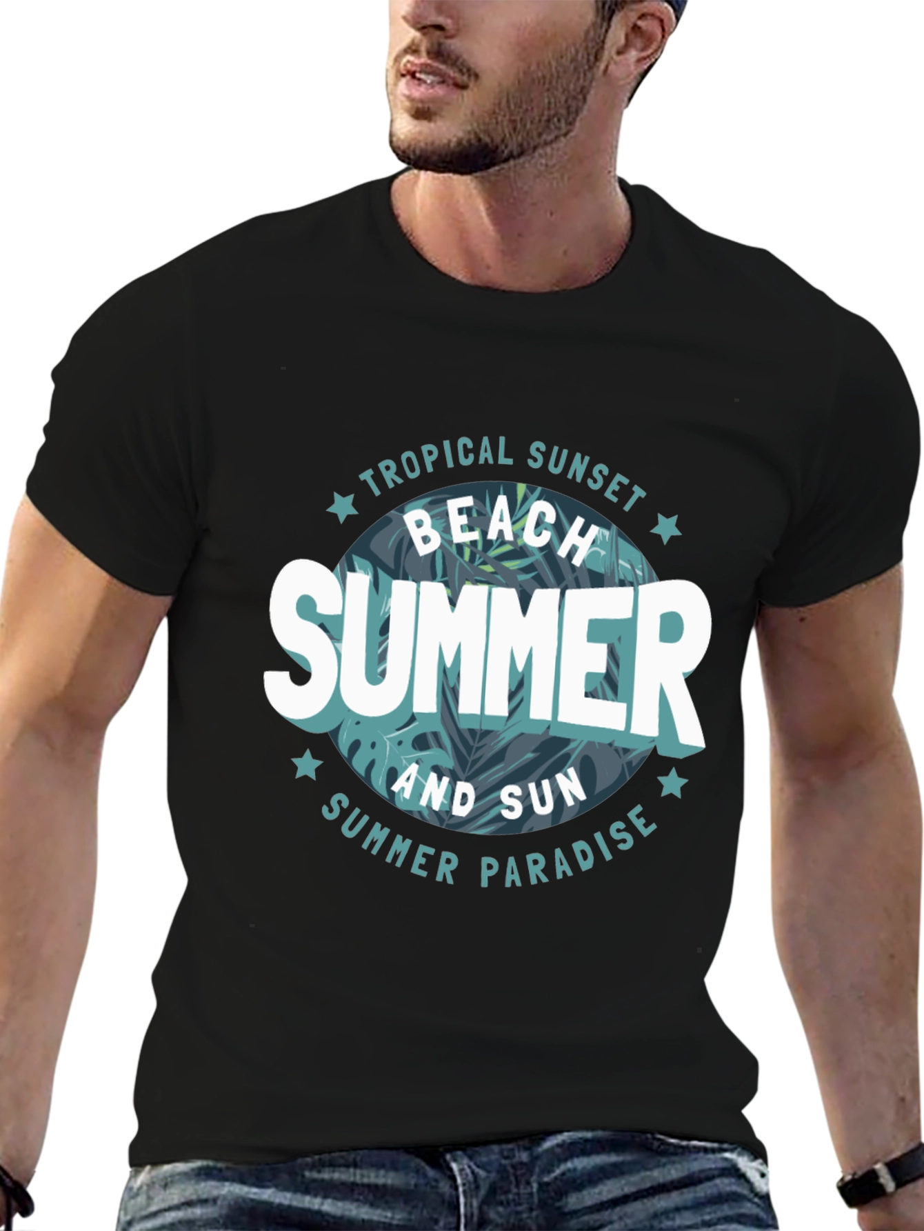 Tropical Summer Graphic Tee - Beach Vibes