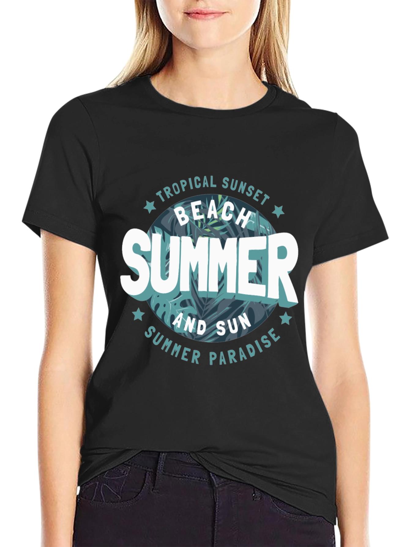 Tropical Summer Graphic Tee - Beach Vibes