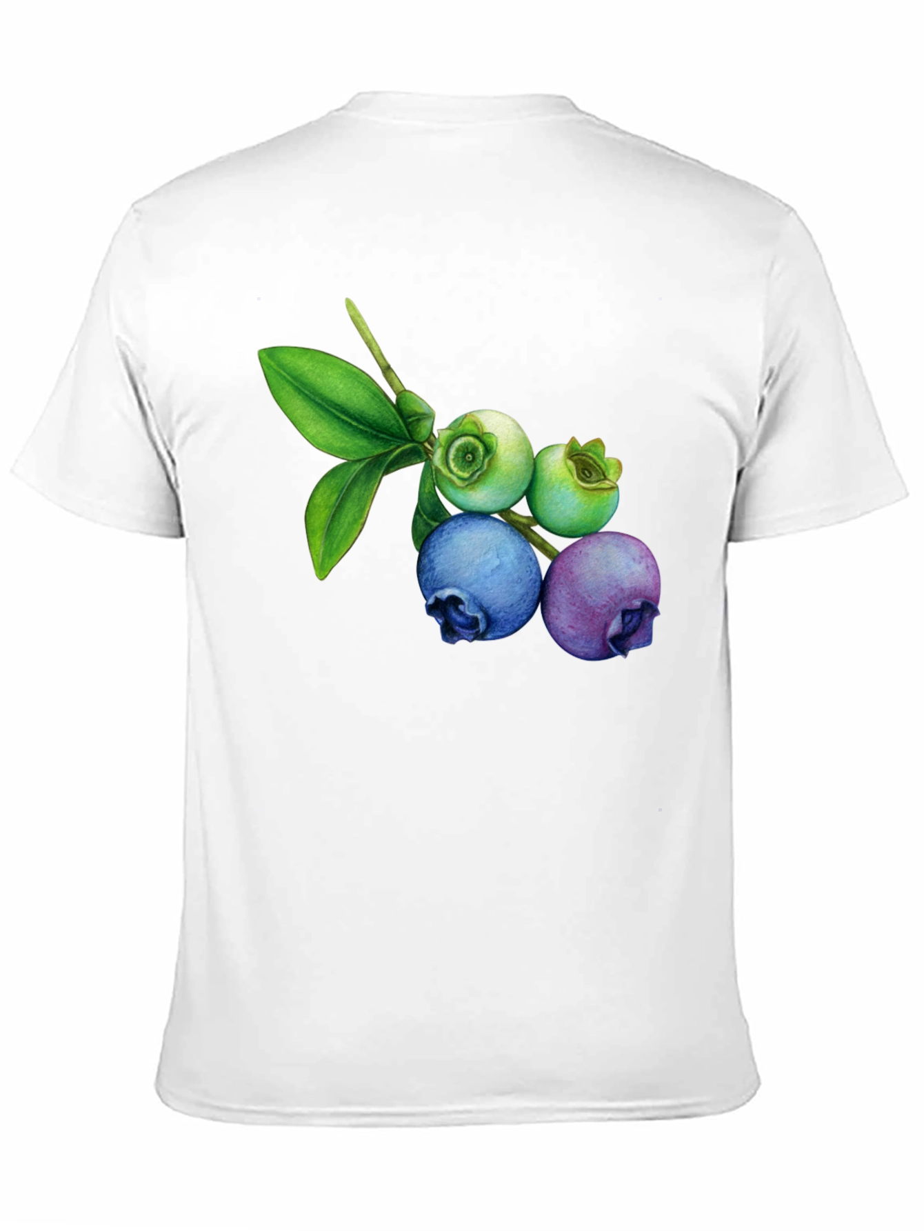 Blueberry Botanical Print Black T-Shirt