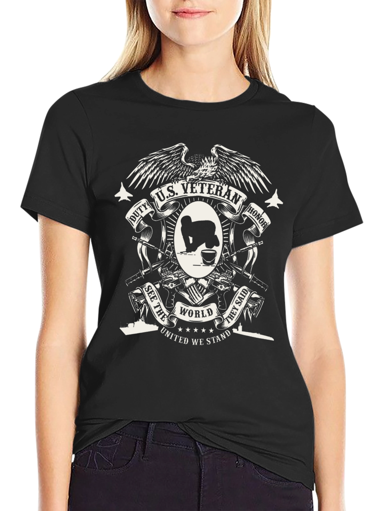 U.S. Veteran Graphic T-Shirt - Black