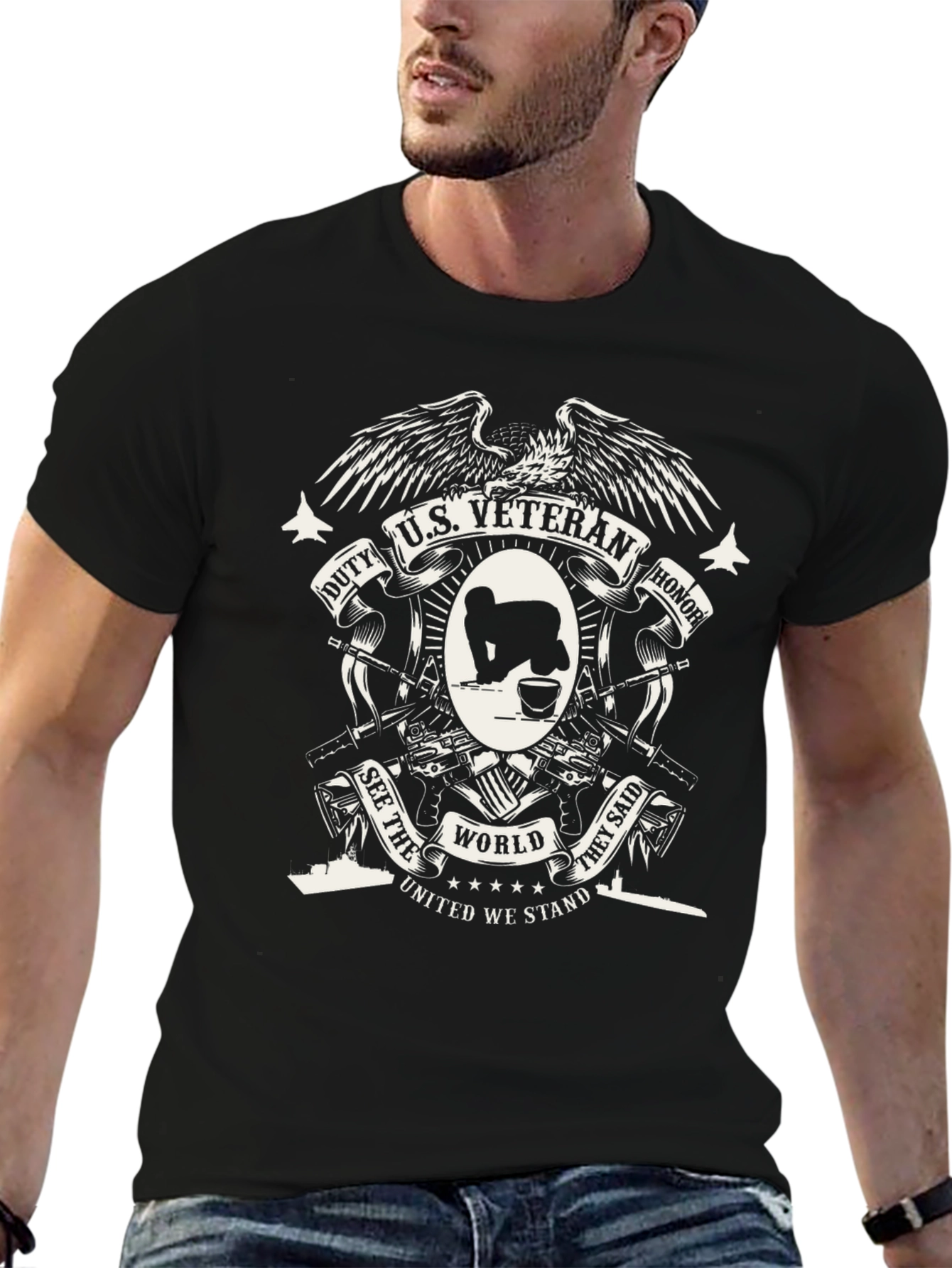 U.S. Veteran Graphic T-Shirt - Black