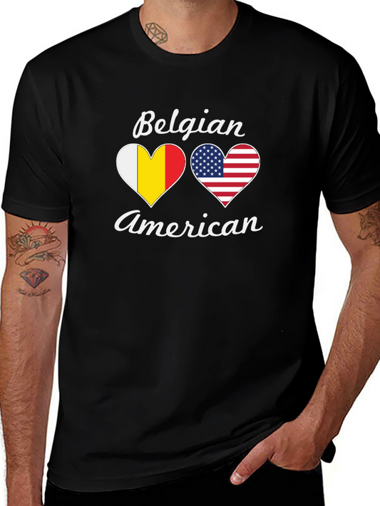 Belgian American Heart Flag T-Shirt