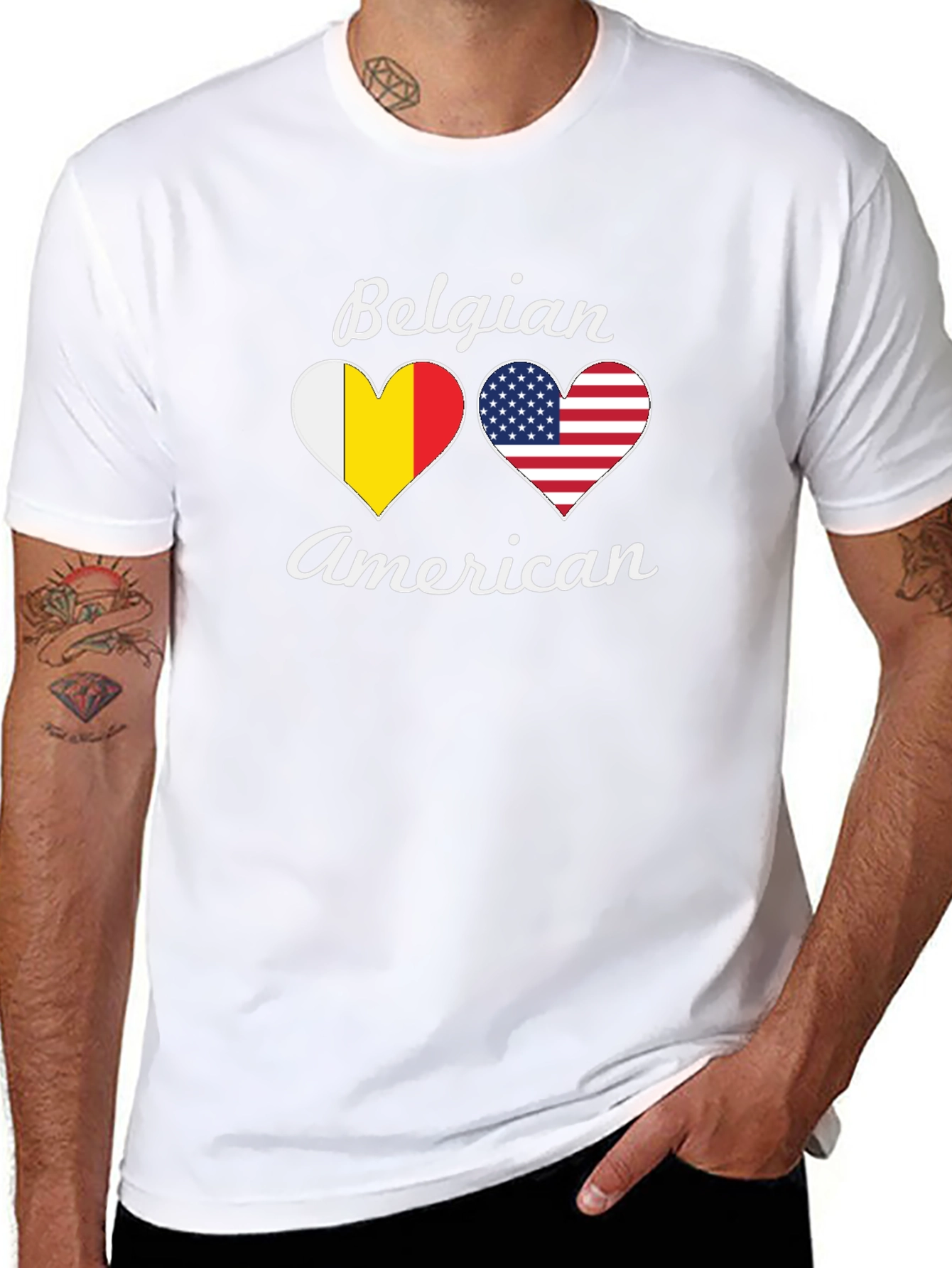 Belgian American Heart Flag T-Shirt