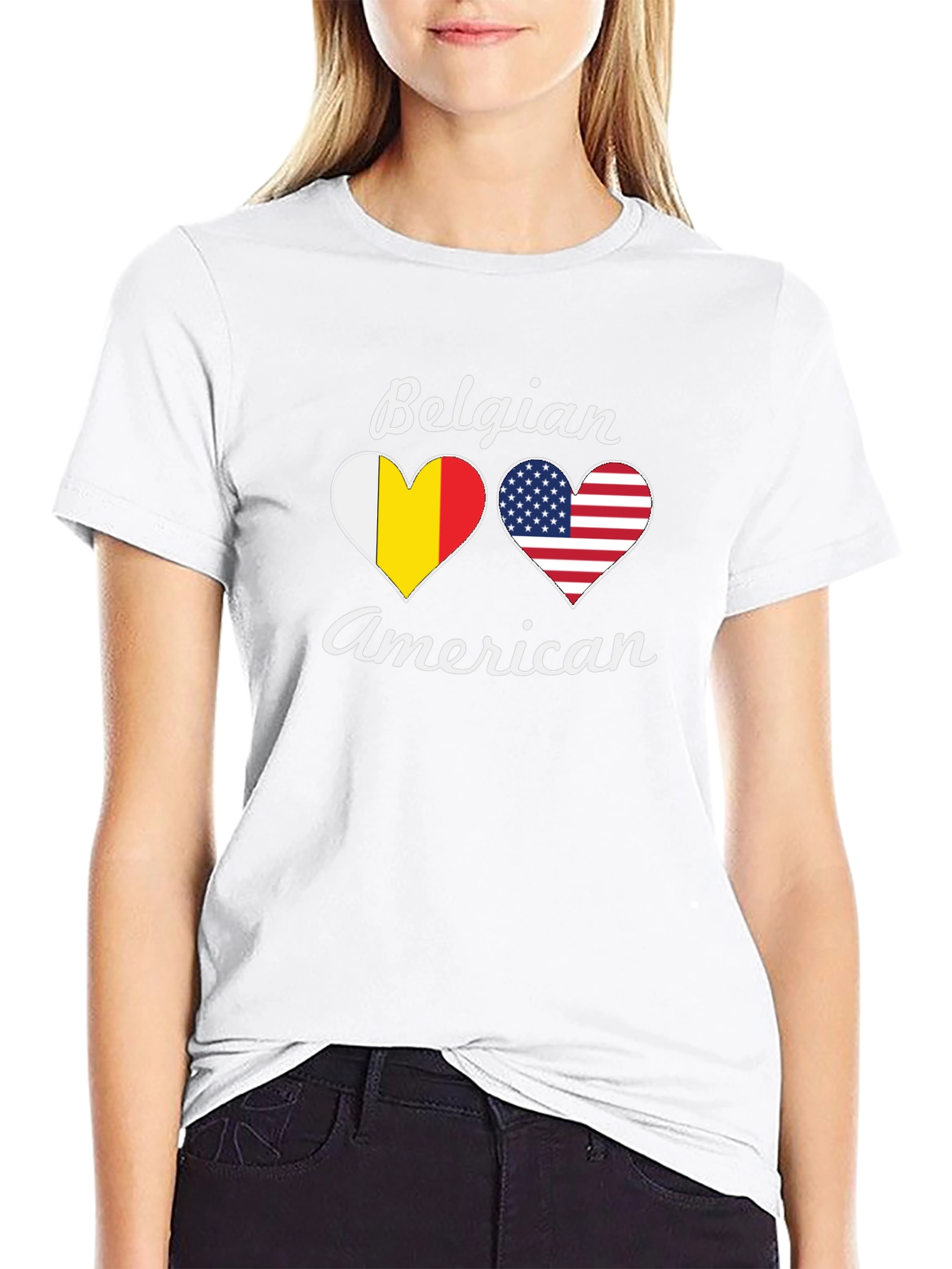 Belgian American Heart Flag T-Shirt