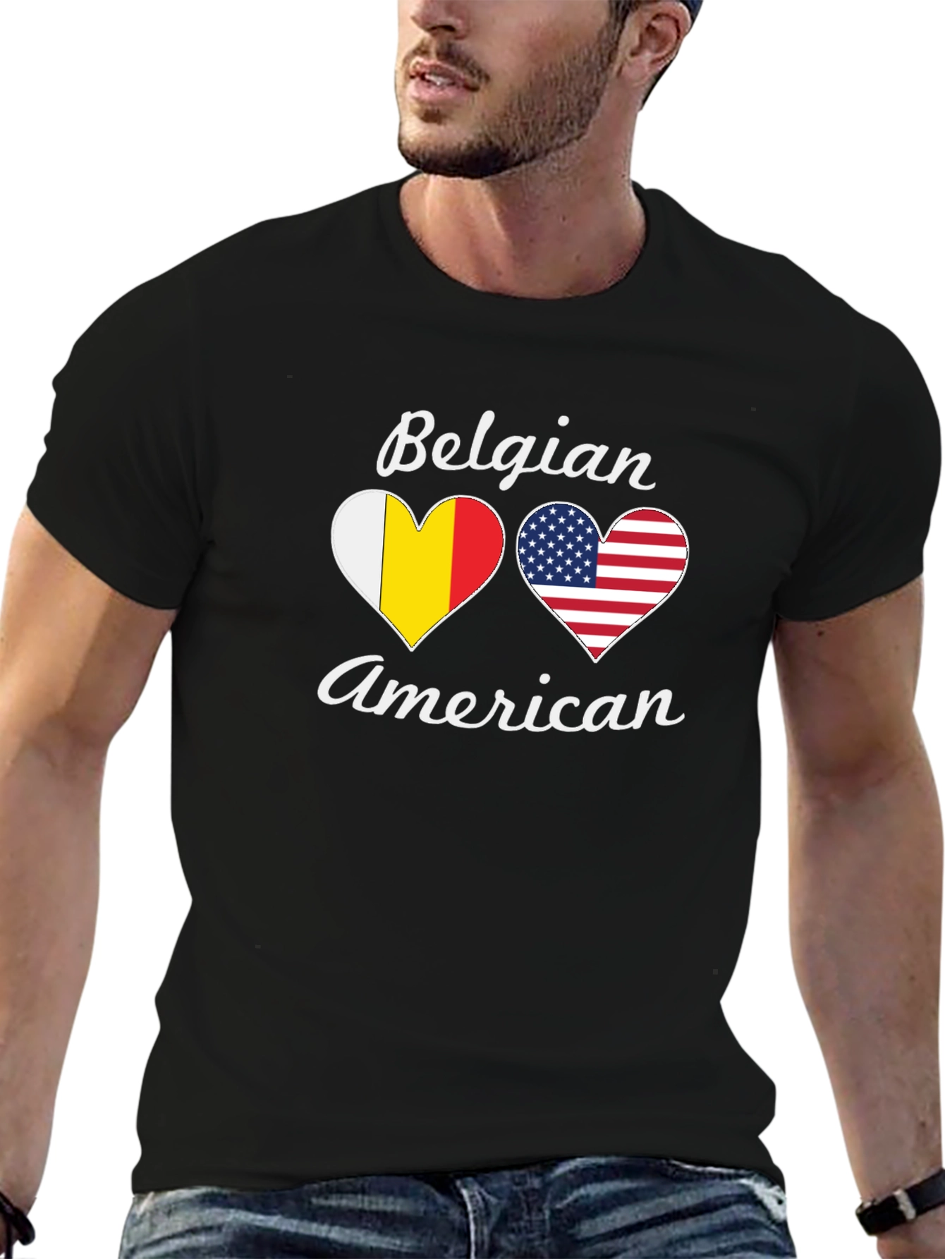 Belgian American Heart Flag T-Shirt