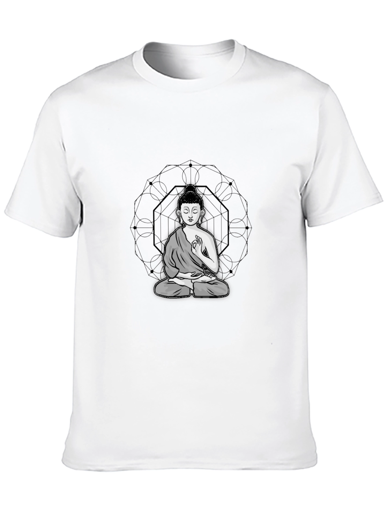Buddha Graphic Tee - Black Cotton Blend