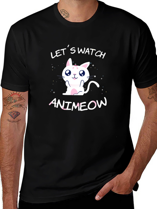 Animeow Cat Lover T-Shirt - Lets Watch Anime