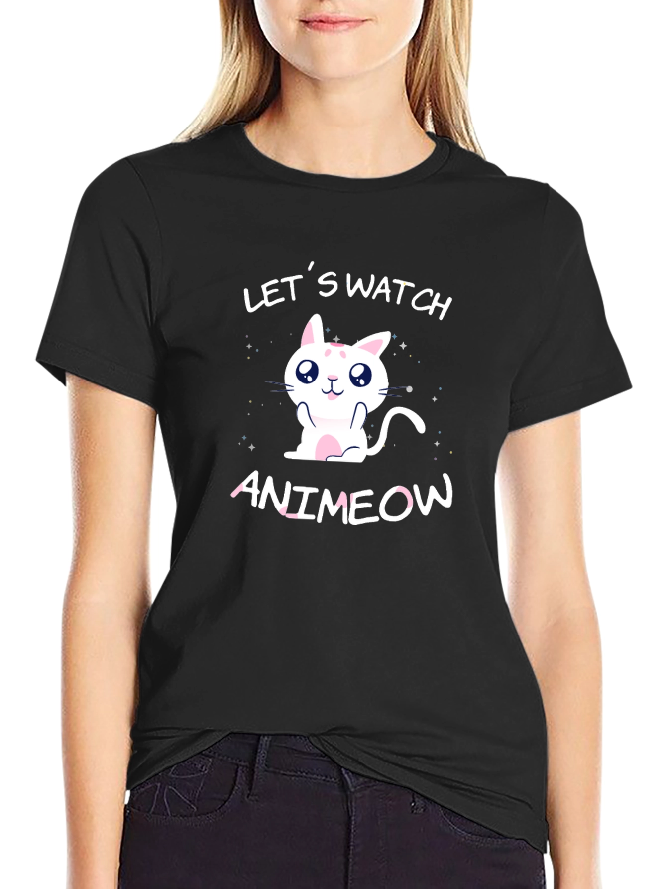 Animeow Cat Lover T-Shirt - Lets Watch Anime