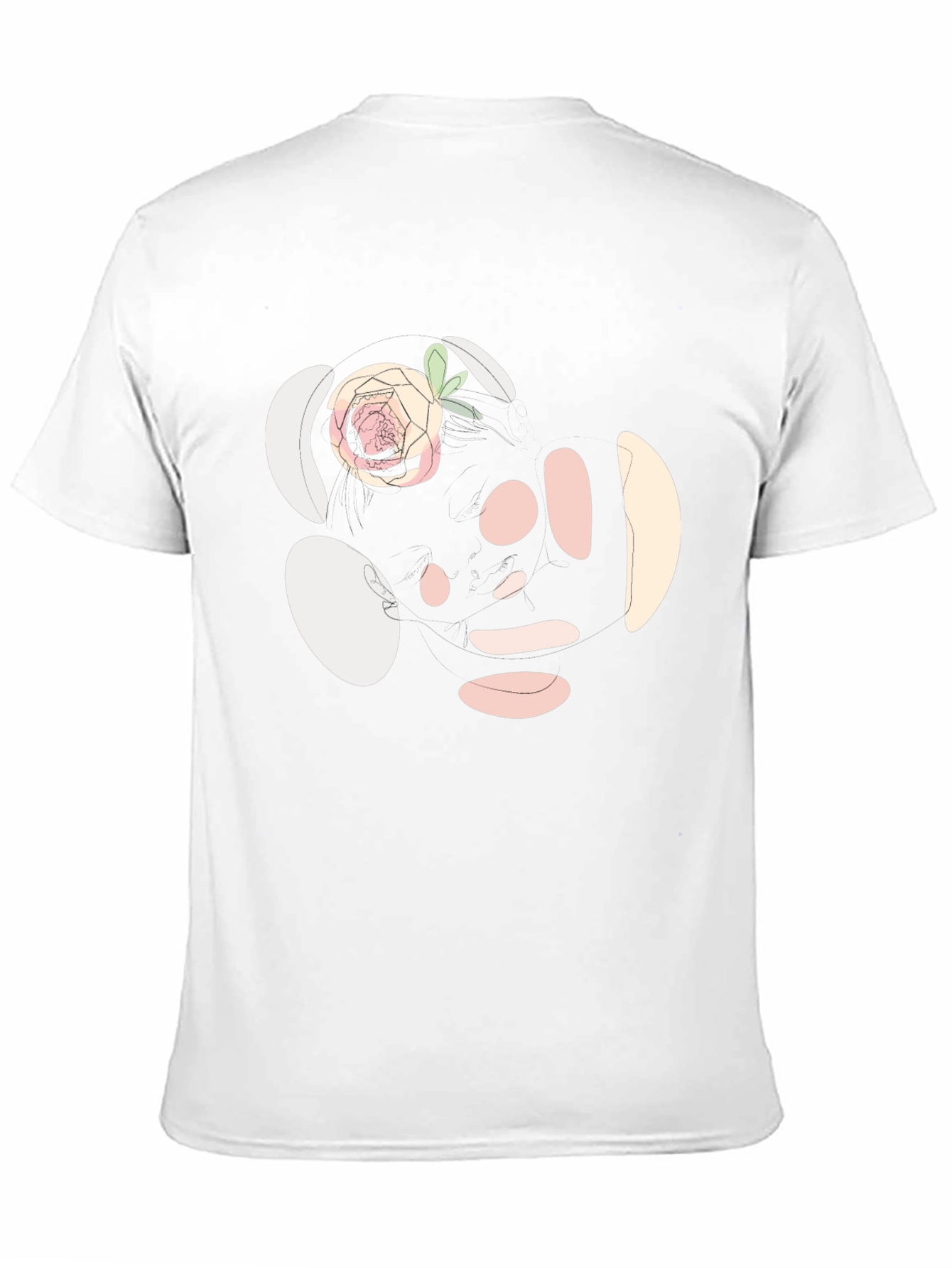 Abstract Rose Print Black T-Shirt