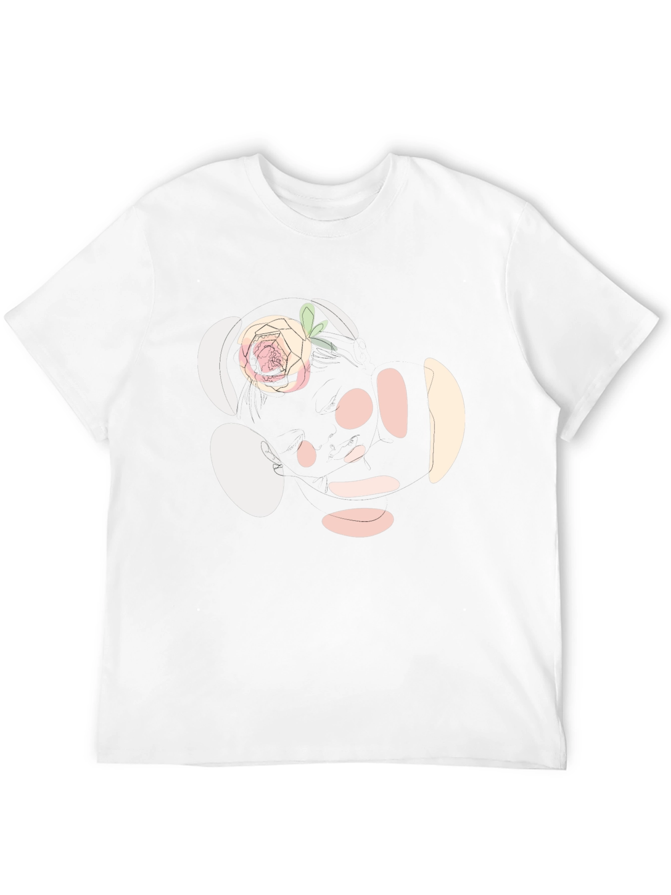 Abstract Rose Print Black T-Shirt