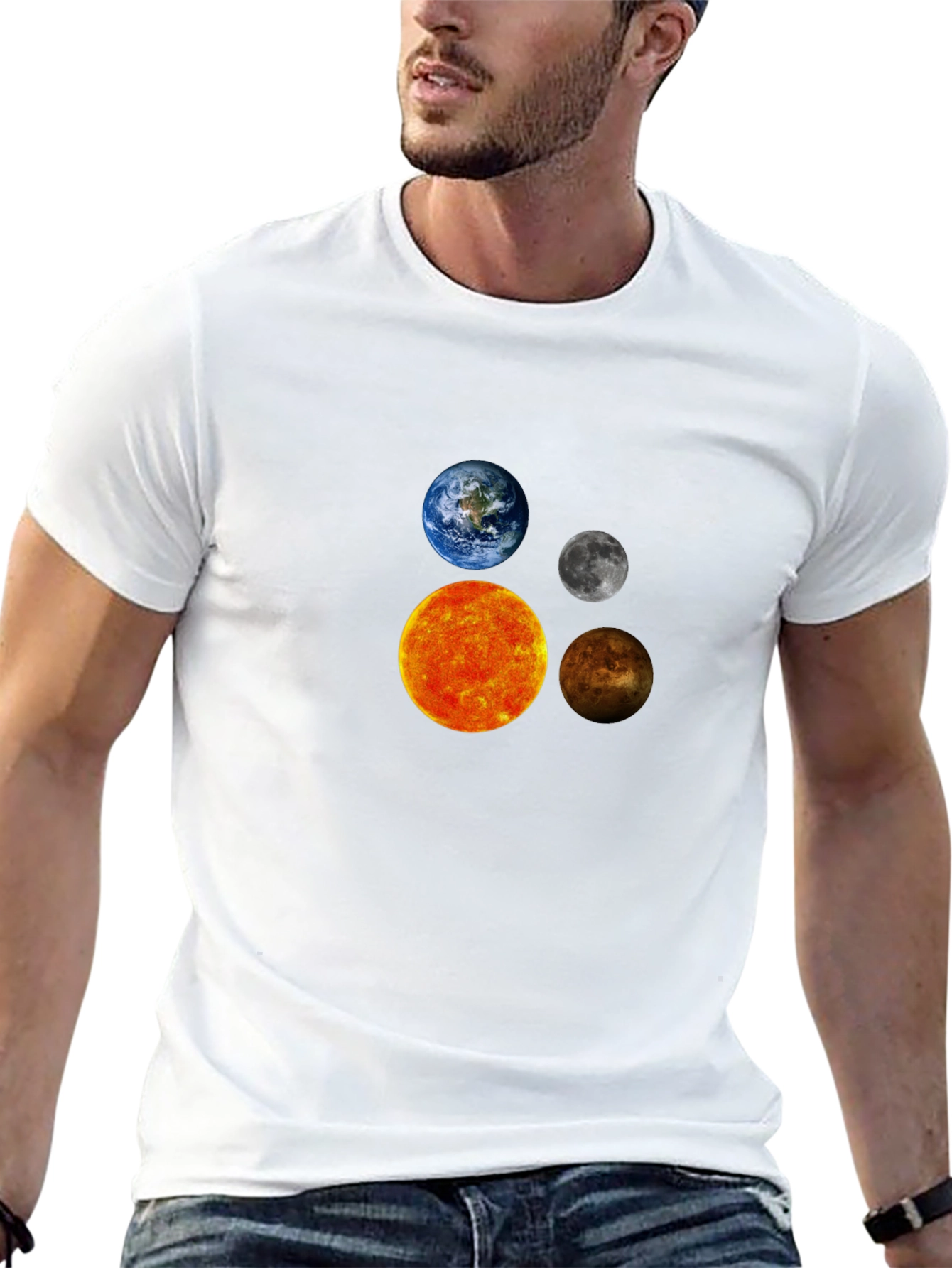 Solar System Planets Graphic Black T-Shirt