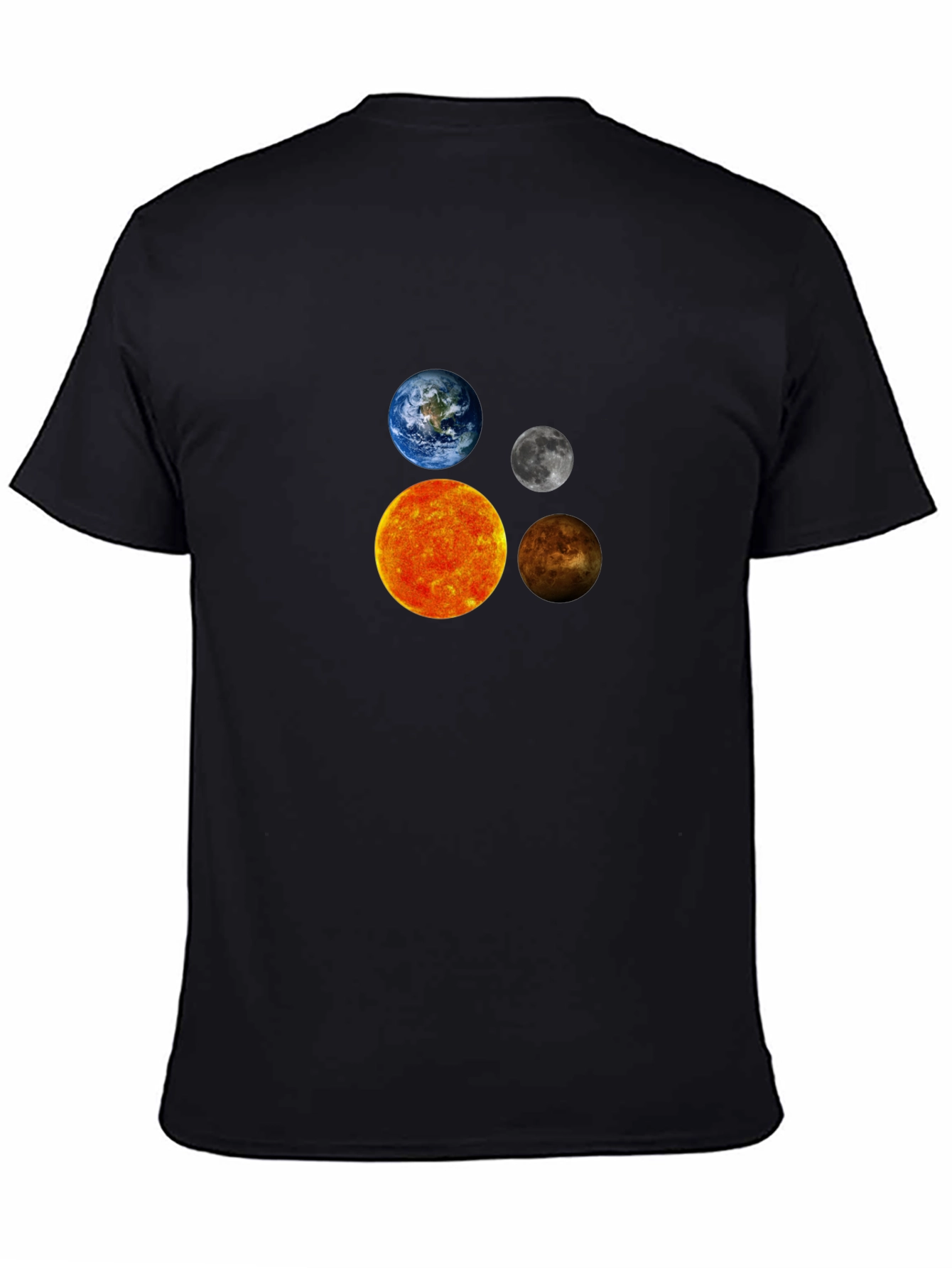 Solar System Planets Graphic Black T-Shirt