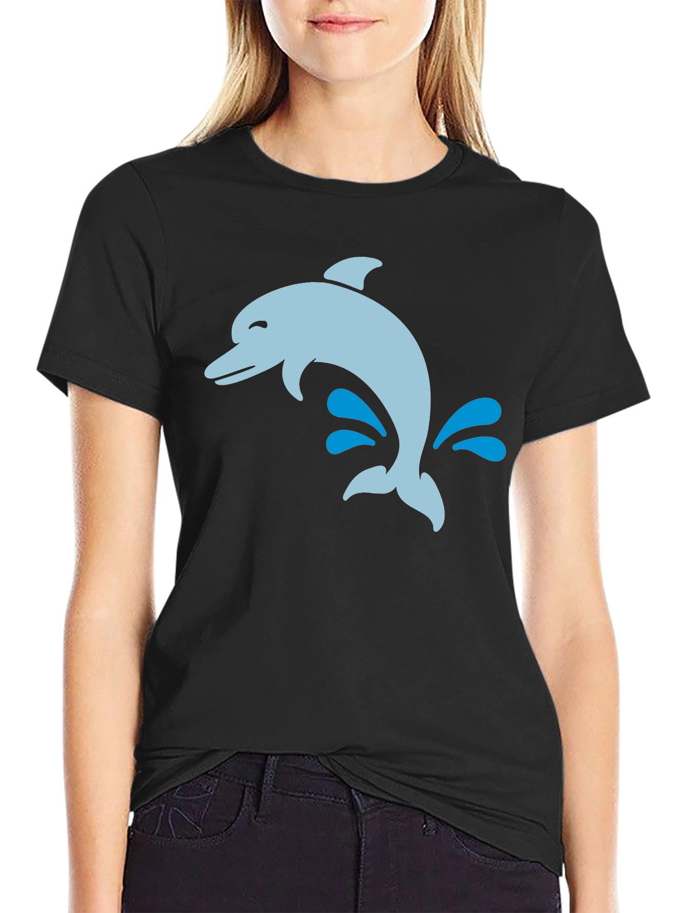 Dolphin Splash Black T-Shirt