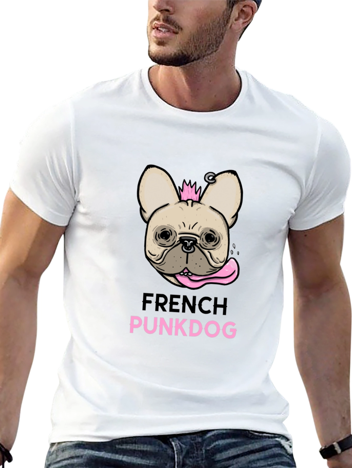French Punkdog T-Shirt - Black Graphic Tee