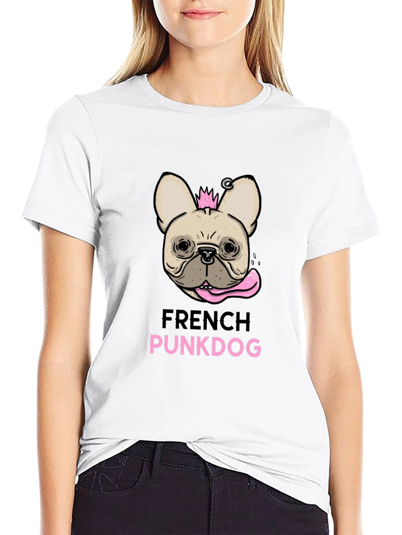 French Punkdog T-Shirt - Black Graphic Tee
