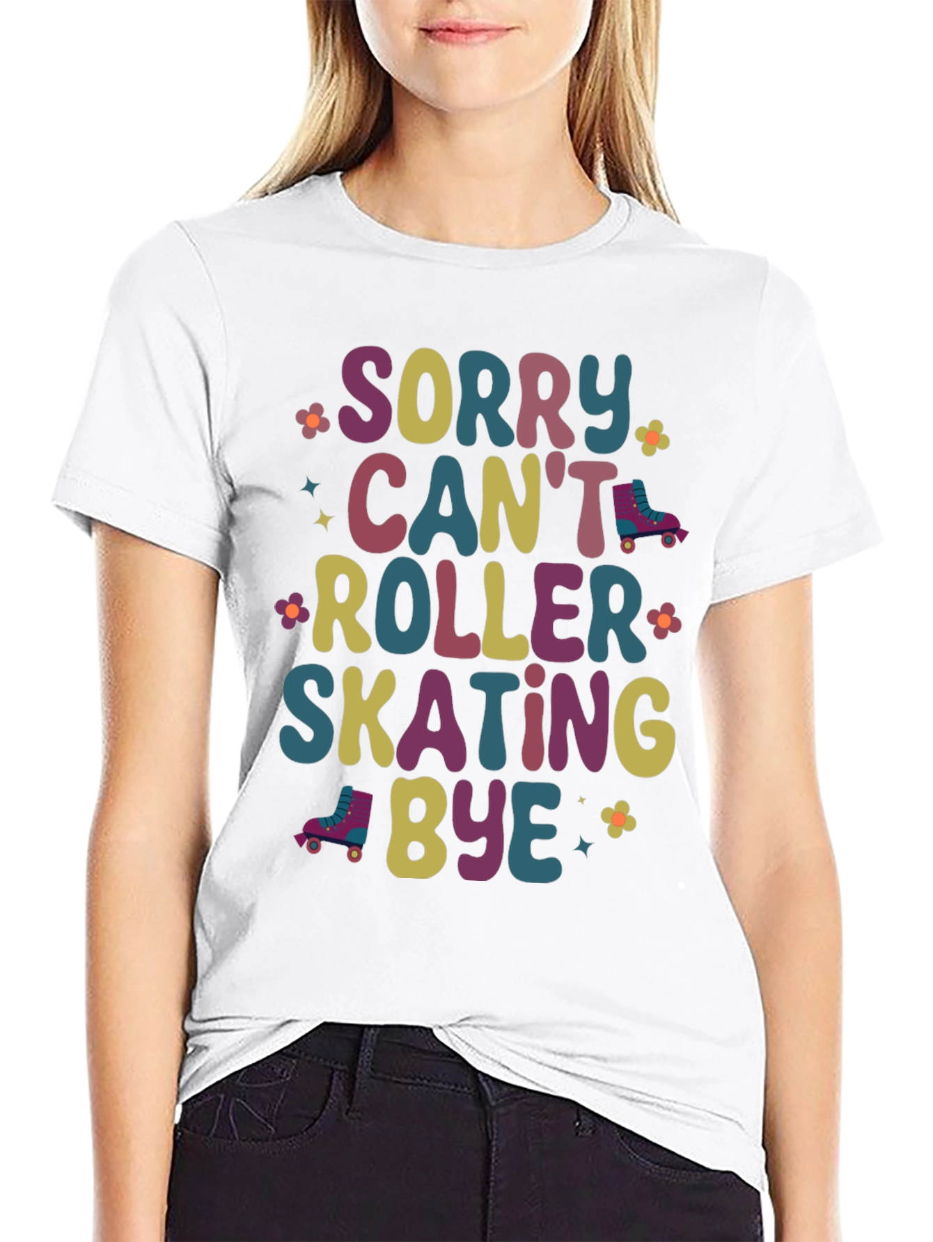 Sorry Cant Roller Skating Bye Graphic Tee