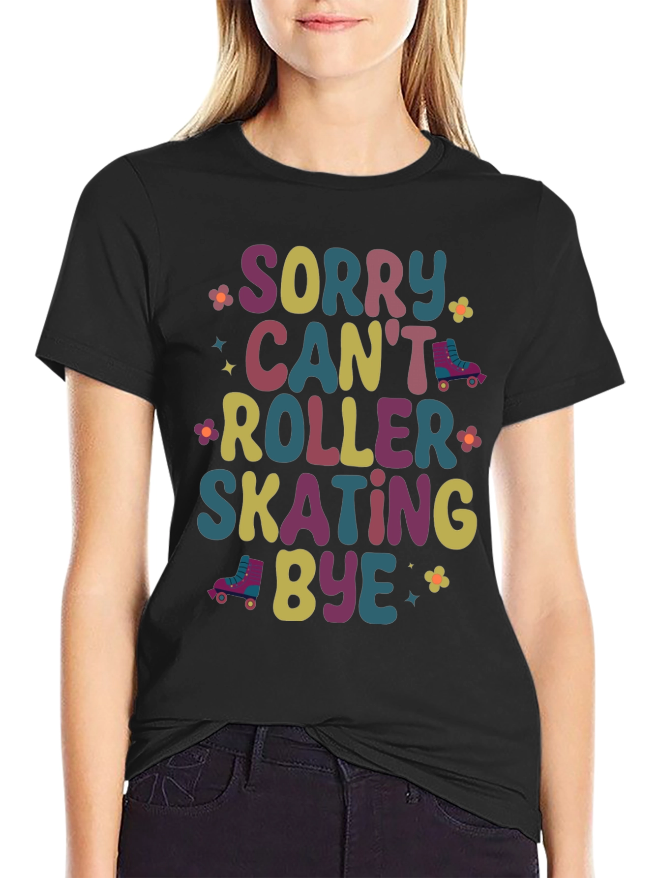 Sorry Cant Roller Skating Bye Graphic Tee