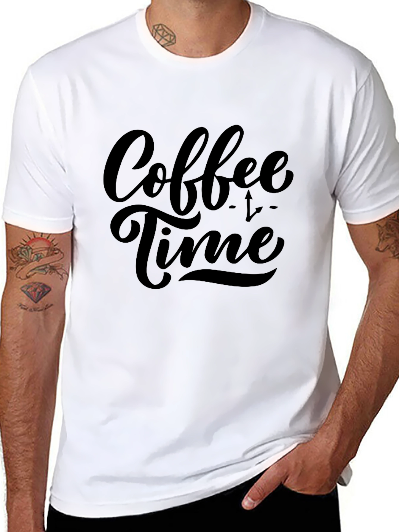 Coffee Time Black Cotton Graphic Tee