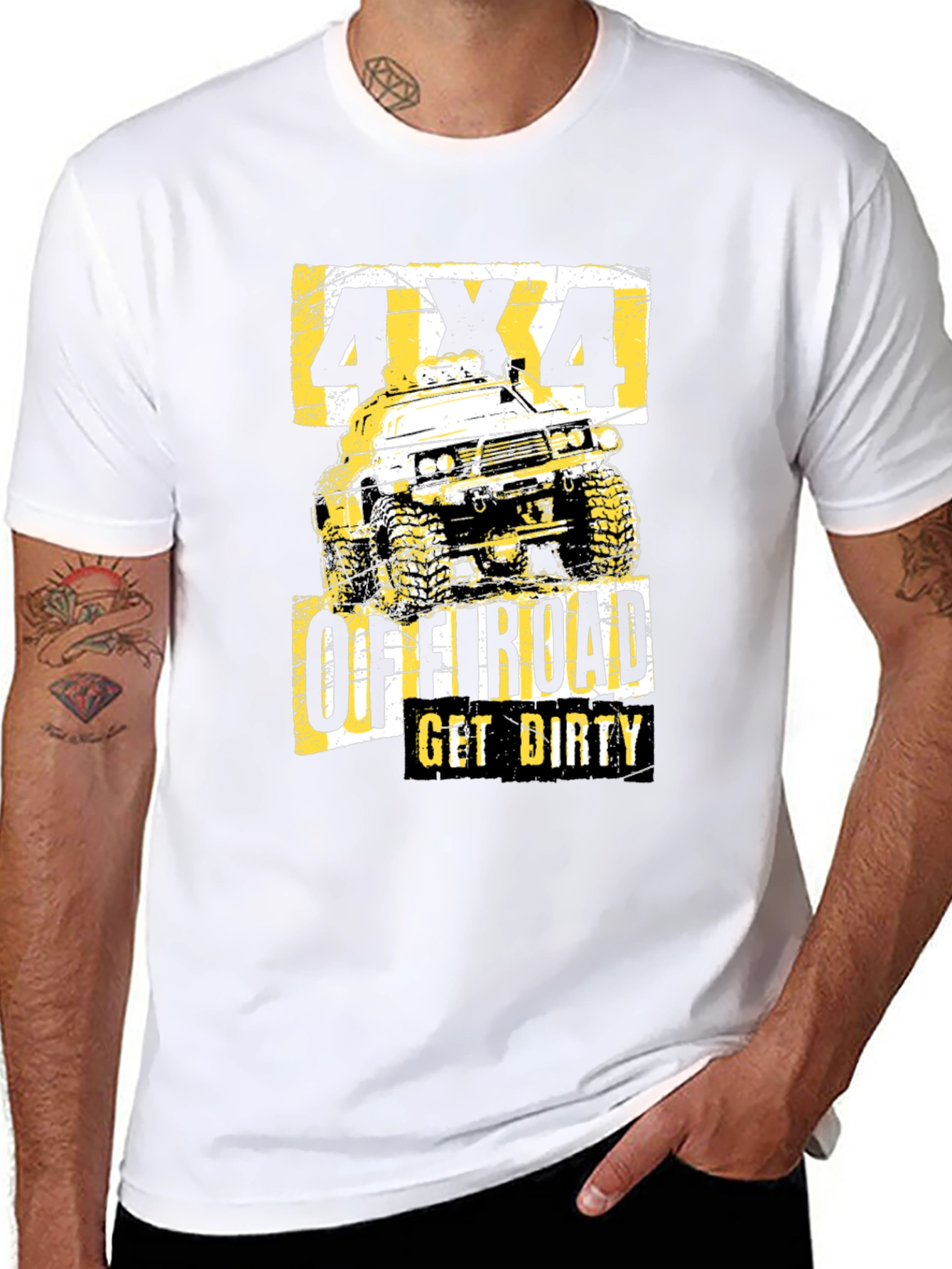 4x4 Off-Road Get Dirty Black Graphic T-Shirt
