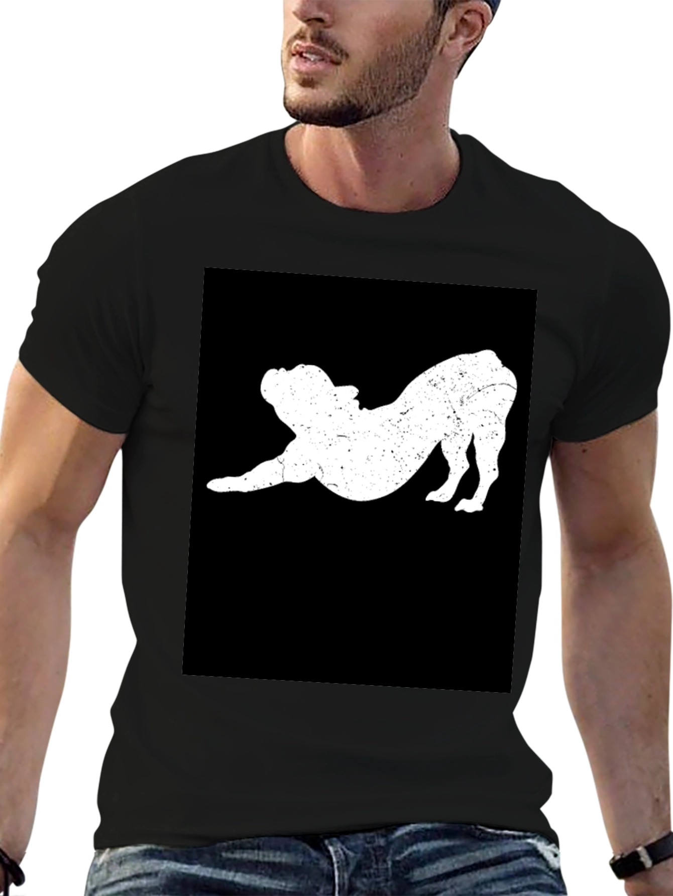 Bulldog Stretch Black T-Shirt - Comfort Fit