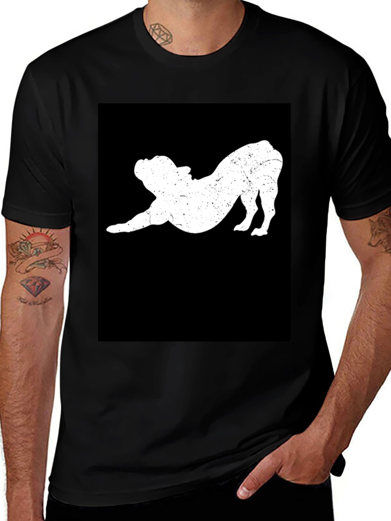 Bulldog Stretch Black T-Shirt - Comfort Fit