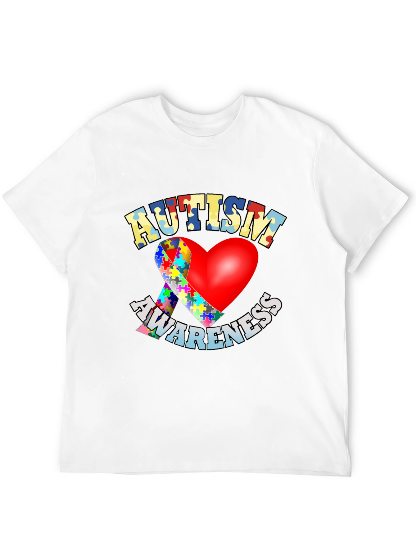 Autism Awareness T-Shirt - Puzzle Heart Design